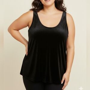 J. Crew Plus Size Elegant Black Velvet Tank Top